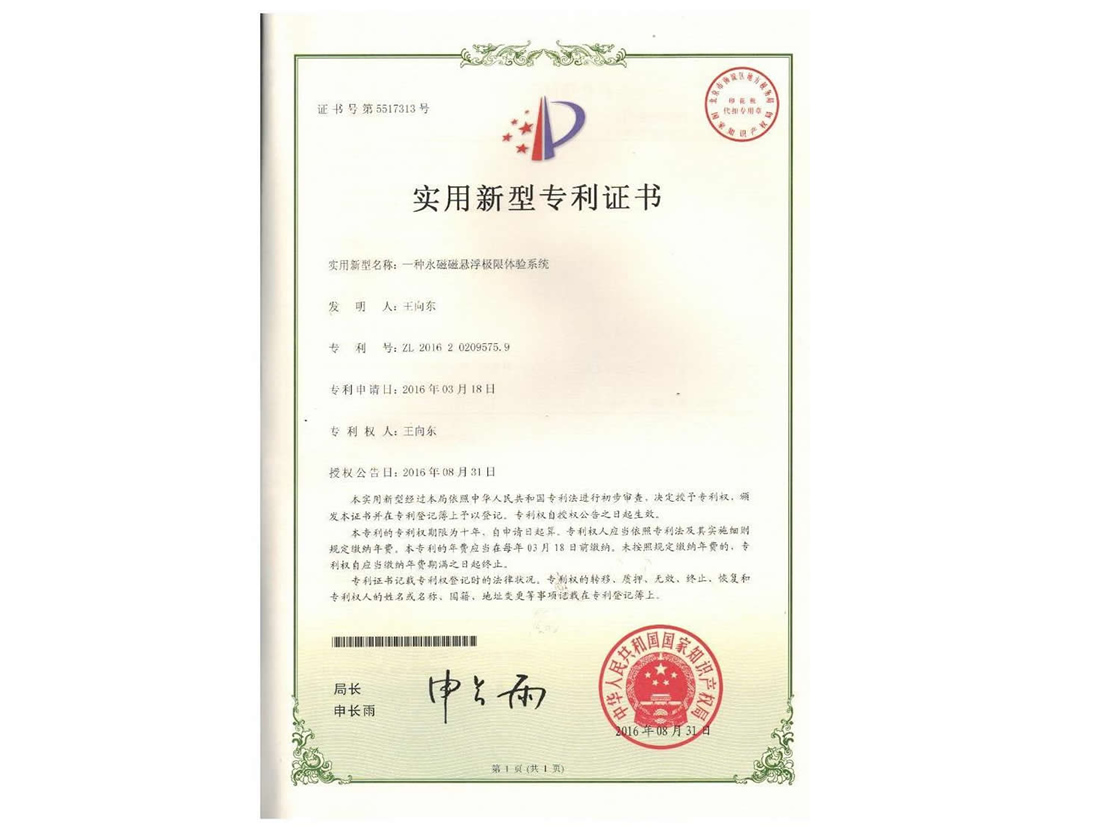 一種永磁磁懸浮極限體驗系統